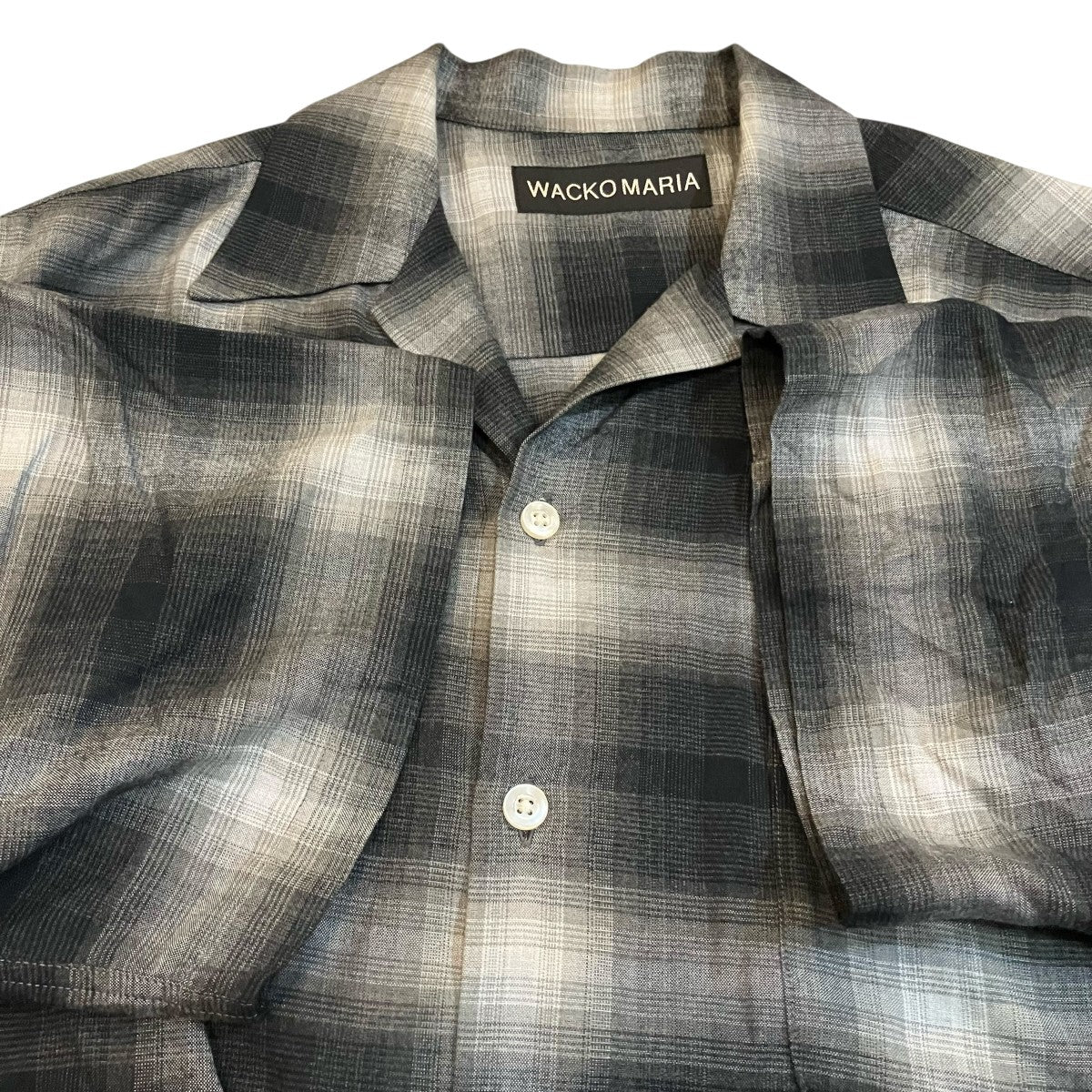 OMBRE CHECK OPEN COLLAR SHIRT S S 半袖オンブレチェックシャツ - Image 4