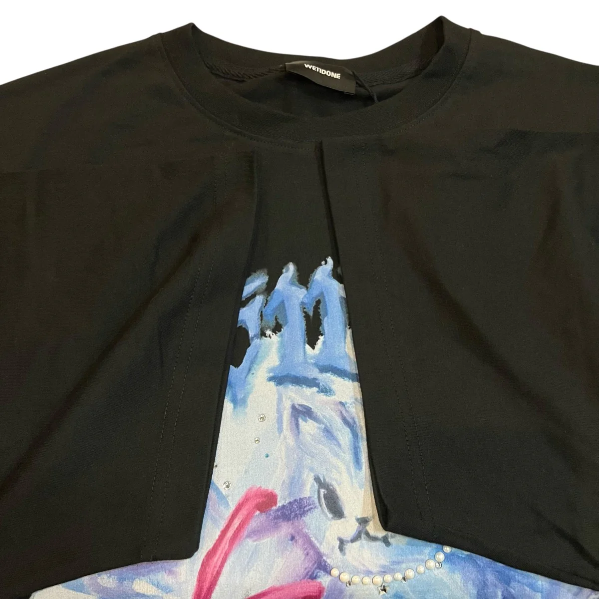 Black Watercolor Monster T-Shirt プリントTシャツ - Image 4