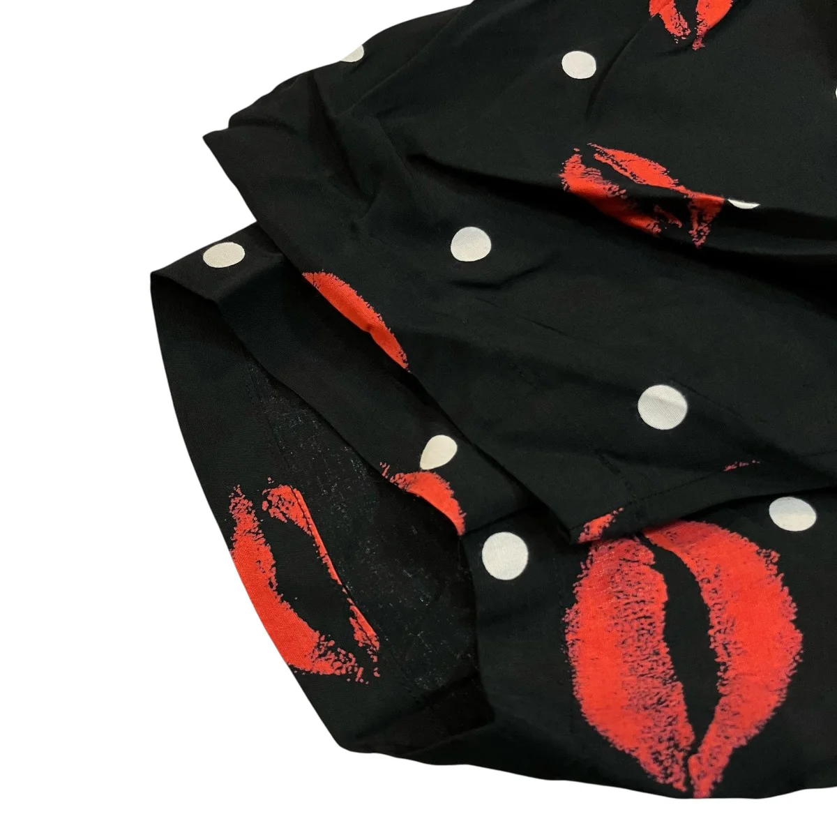 「KISS SHORT SLEEVE BLACK」キスマークアロハシャツAB 0002010101 - Image 4