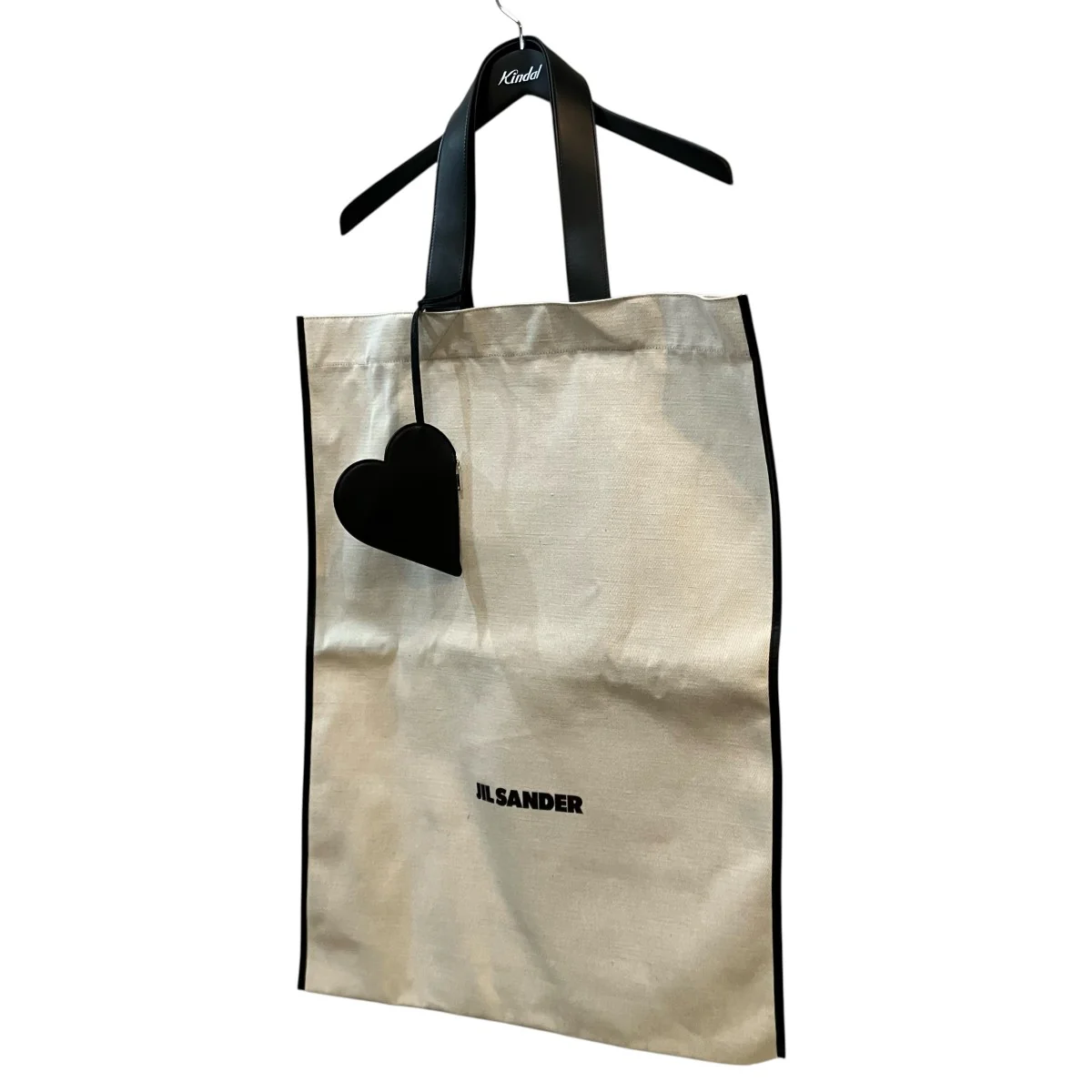 「BORDER BOOK TOTE」ハート型ポーチ付きロゴキャンバストートJ10WC0001