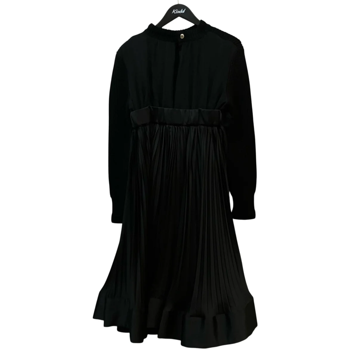 「WOOL KNIT DRESS」ニット切替プリーツワンピース23 06819