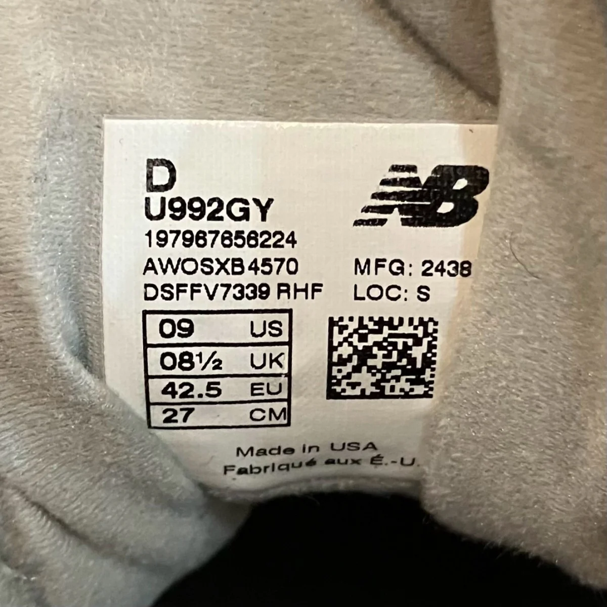 「New Balance 992」スニーカーU992GY - Image 8