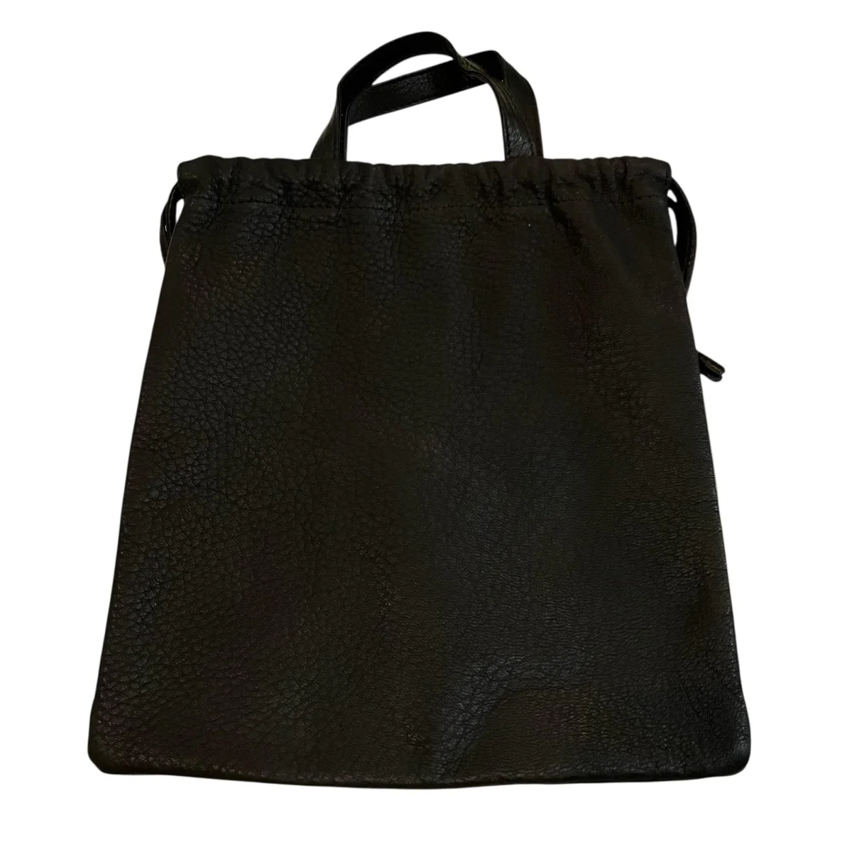 「DOUBLE FACED DRAWSTRING POUCH」レザーポーチ - Image 2