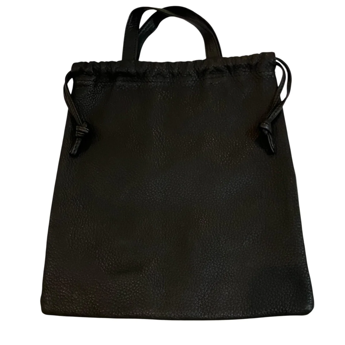 「DOUBLE FACED DRAWSTRING POUCH」レザーポーチ - Image 3