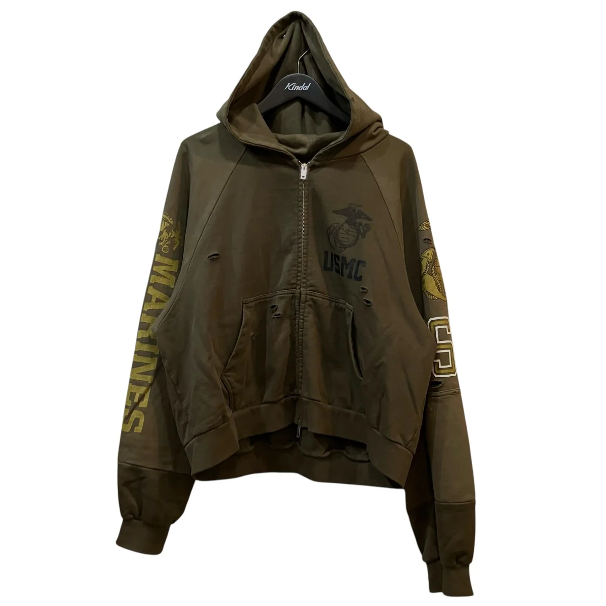「RECONSTRUCTED FOLDED ZIP HOODIE」再構築ジップパーカー