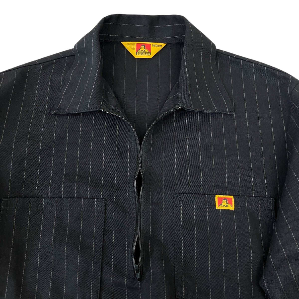 Pinstripe Half Zip ShirtストライプハーフジップシャツBDY-7668P - Image 3