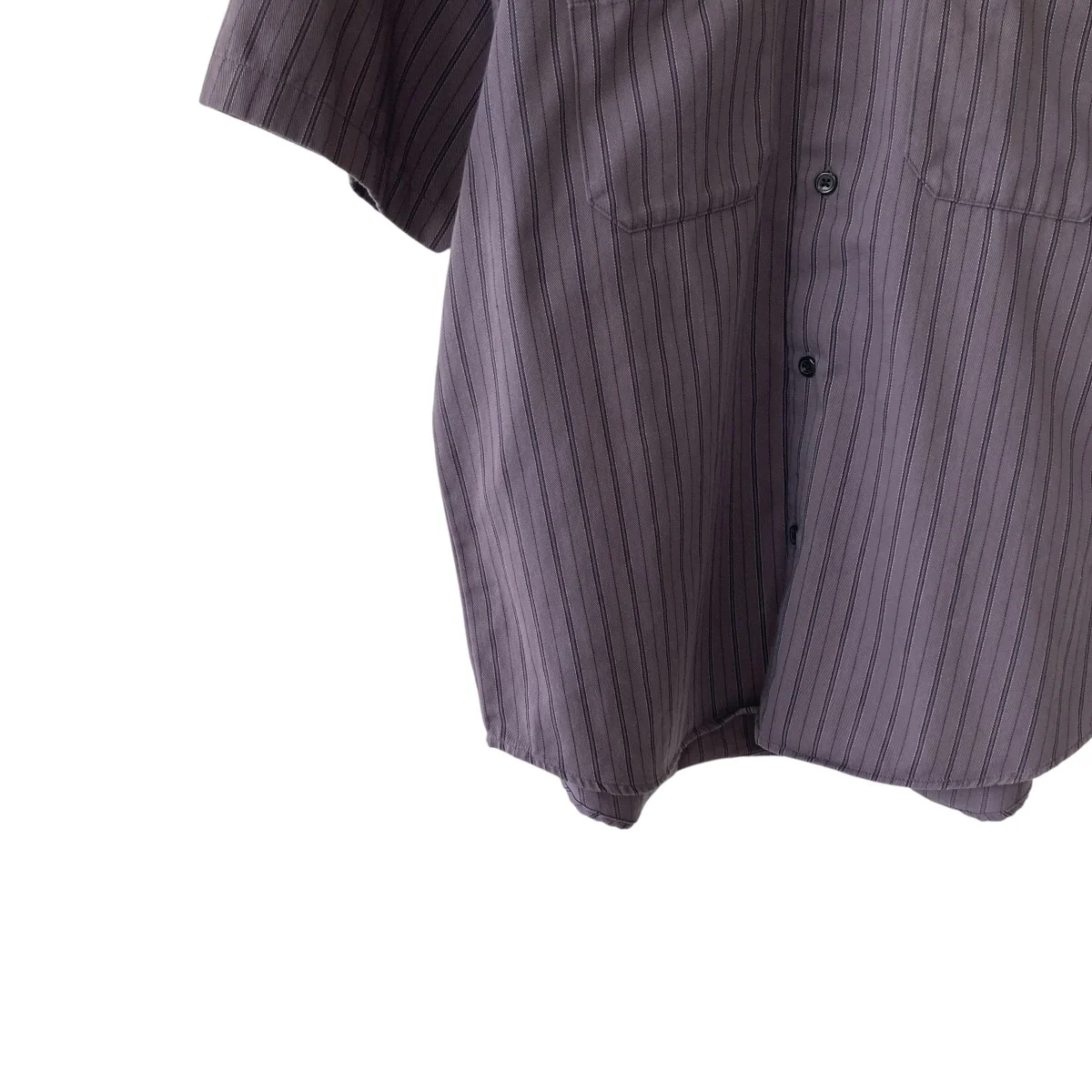 24AWAOI Eyes S／S Work Shirt Stripeストライプ半袖シャツ - Image 4
