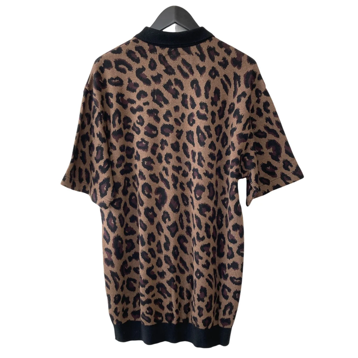 23SSLEOPARD KNIT JACQUARD SHIRT総柄半袖ニットトップス - Image 2