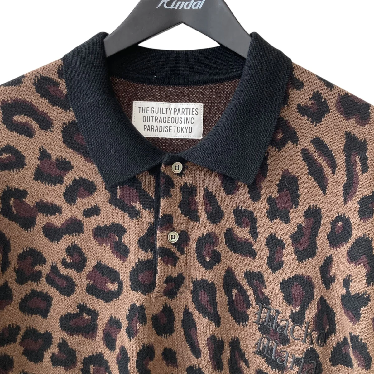 23SSLEOPARD KNIT JACQUARD SHIRT総柄半袖ニットトップス - Image 3