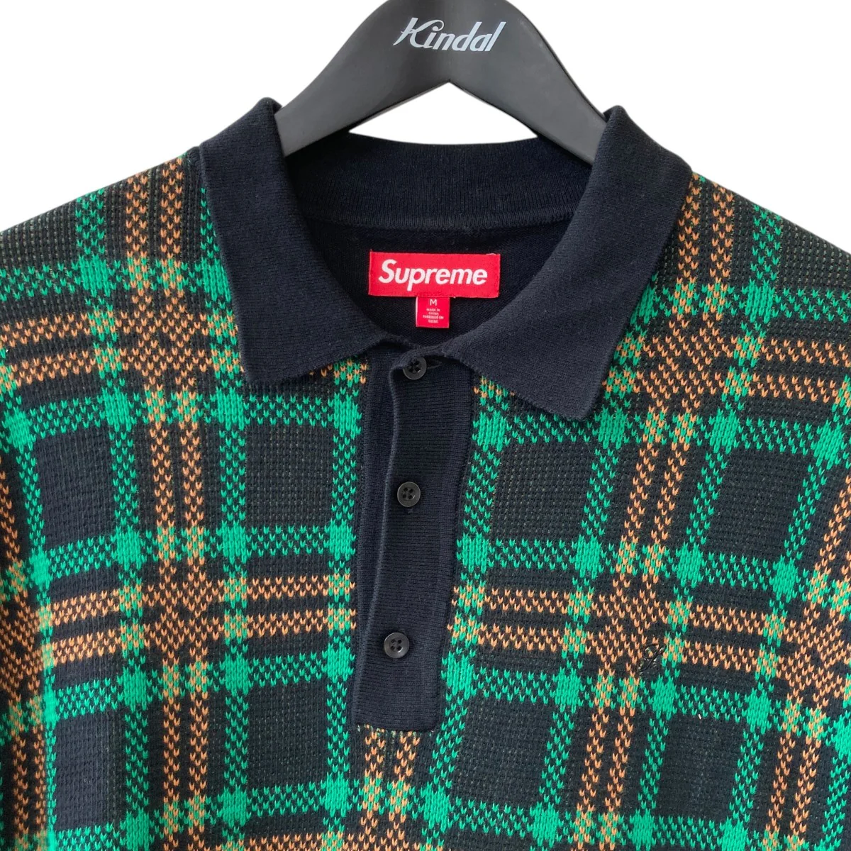 24SSPlaid Knit S S Polo半袖 ニットポロシャツ - Image 3