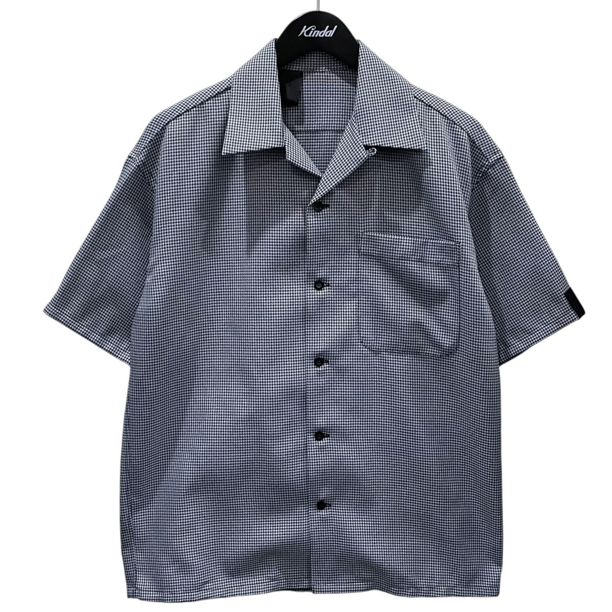 24SS ハウンドトゥースチェック柄オープンカラー半袖シャツ HALF SLEEVE SHIRT ハーフスリーブシャツ 2241-SH54-002