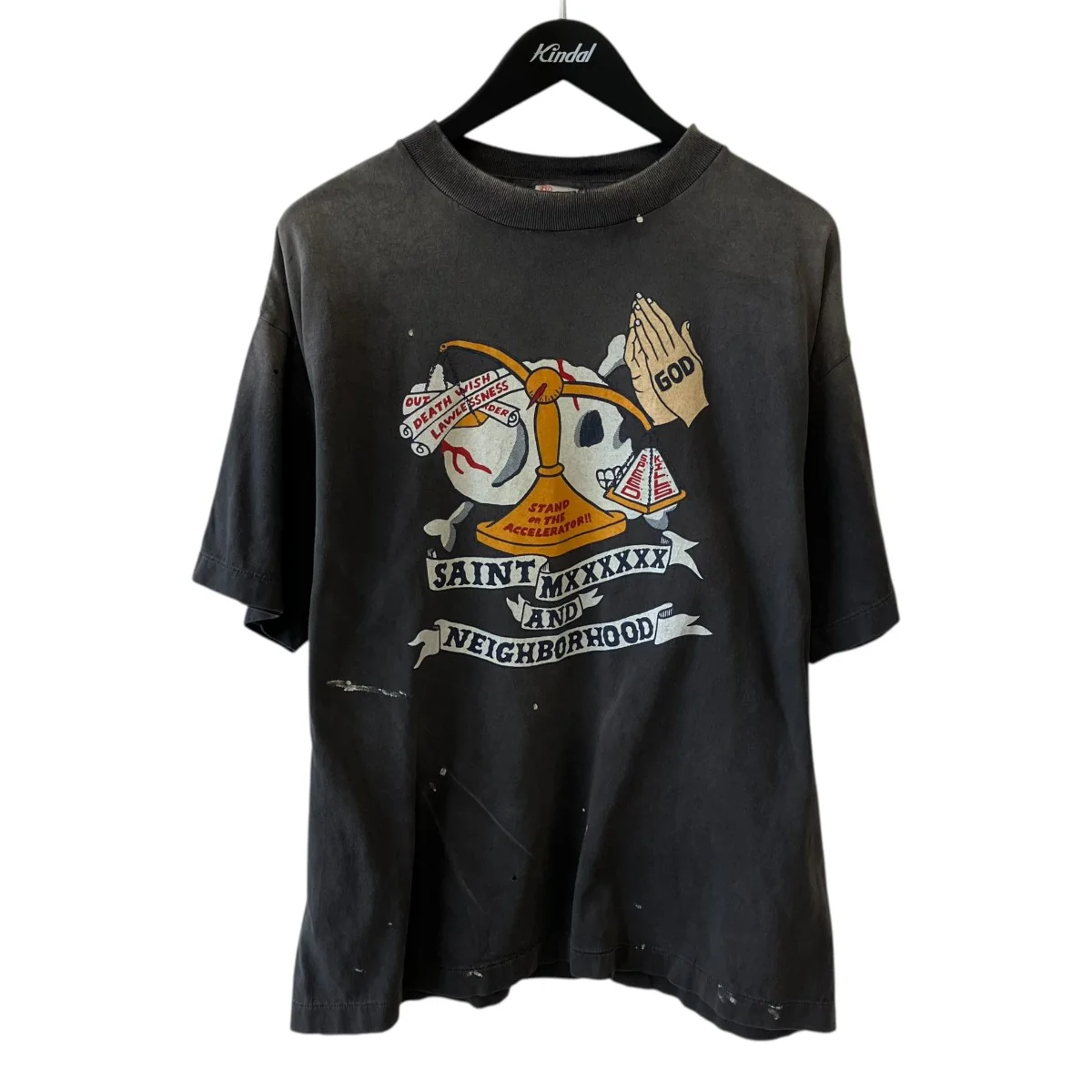 NH SS TEE STHD. PRAY BLACKTシャツSM-HR8-0000-C68