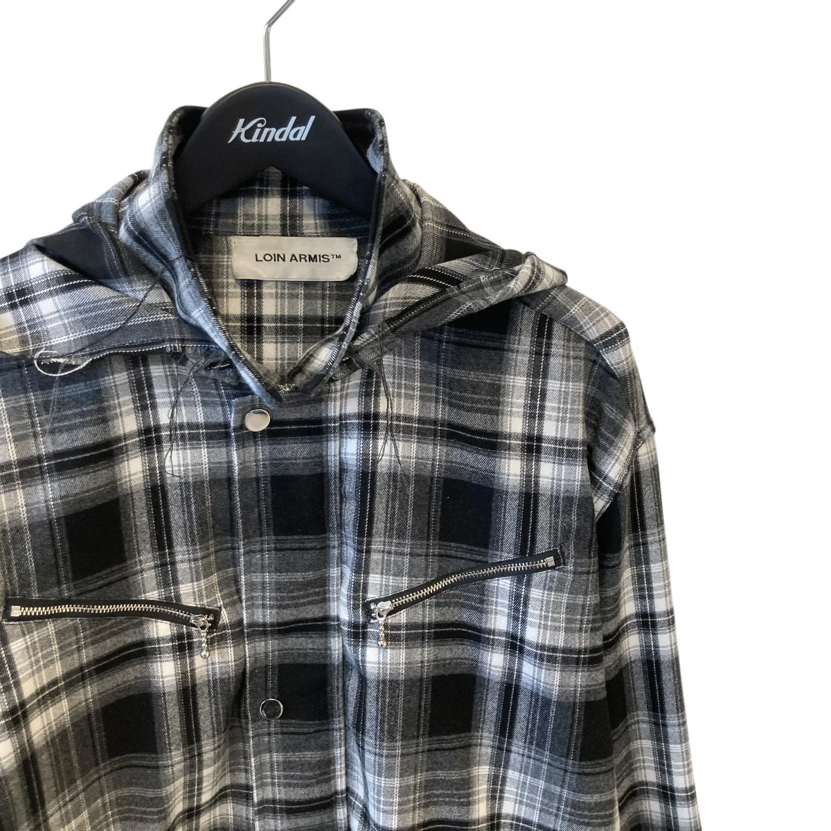 HOODED OMBRE CHECK SHIRTチェック長袖シャツ - Image 3