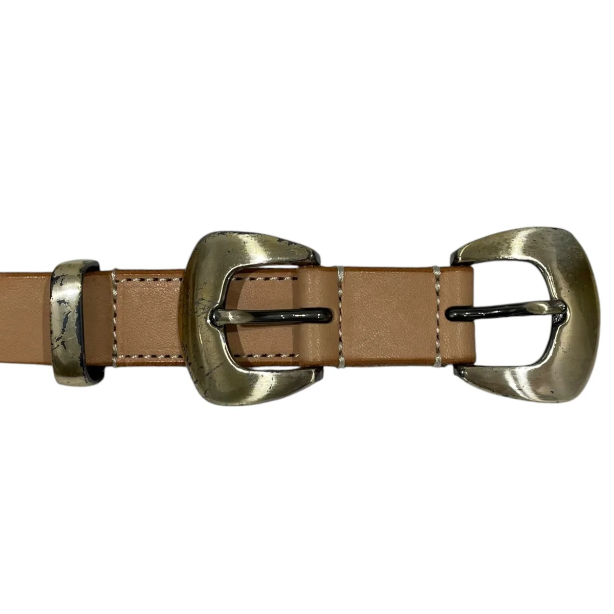 20SS ヴィンテージ加工レザーベルト DOUBLE BUCKLE WESTERN BELT ダブルバックル ウエスタンベルト 20SBT-#212 - Image 2