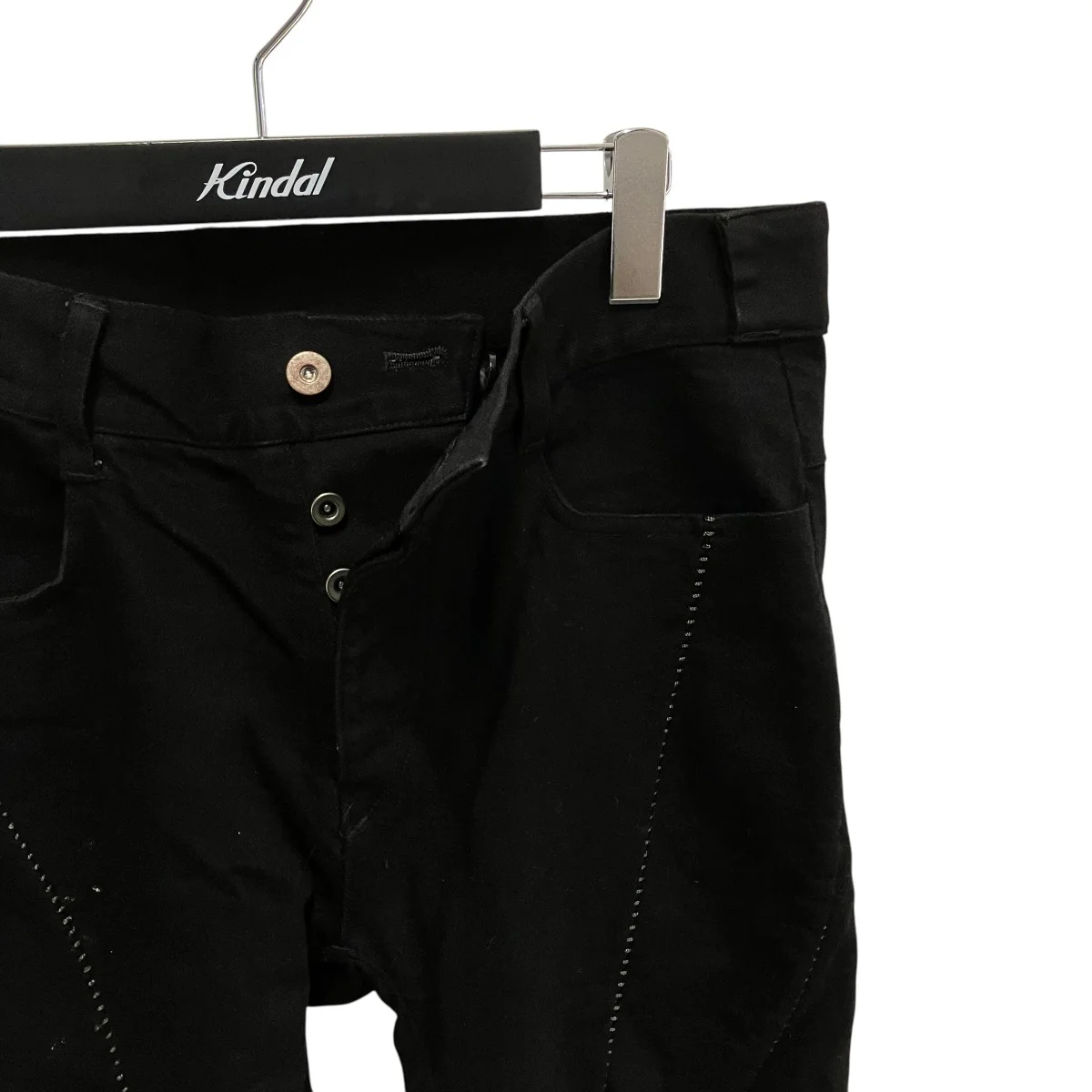 D.HYGEN Patchwork Jacquard Stretch Slim Pants Black SCABパンツS7107-0225A - Image 3
