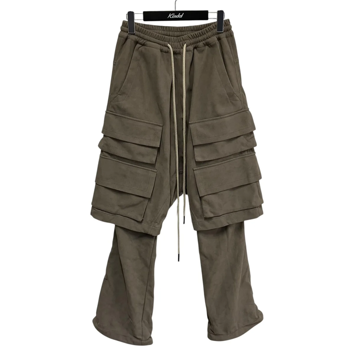 LAYERED BOOTS CUT PANTS SYNTHETIC SUEDE LEATHERパンツ