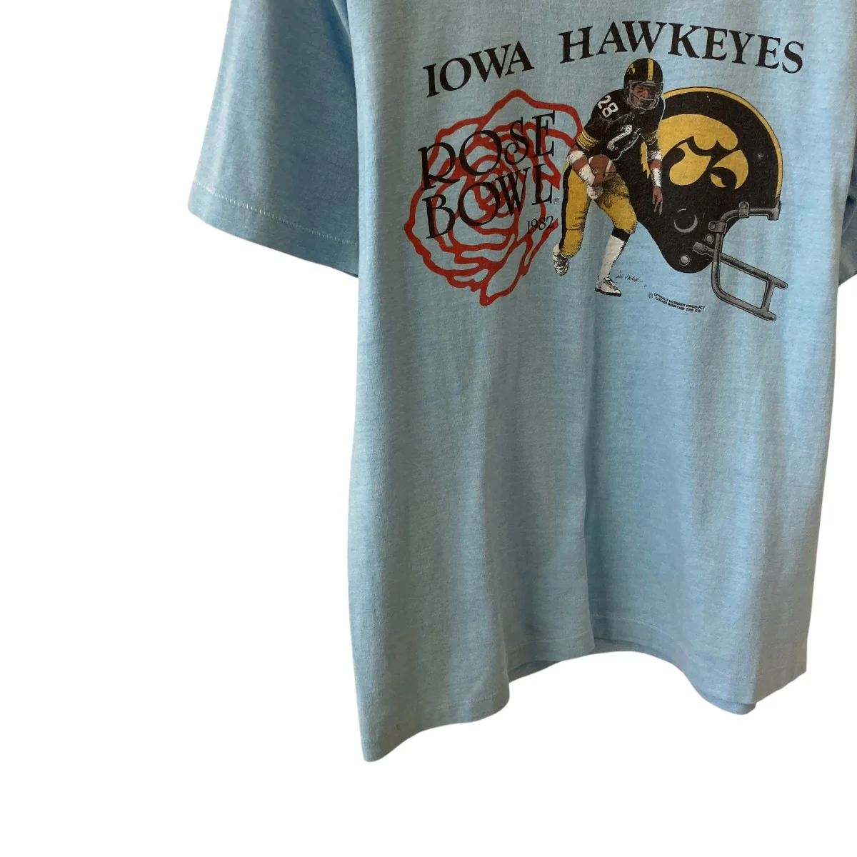 80sIOWA HAWKEYES アメリカンフットボールTシャツ - Image 4