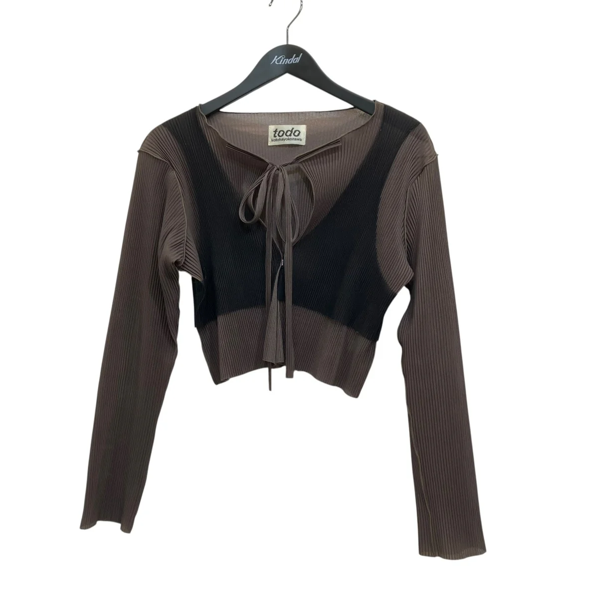 sheer layered cardigan長袖ブラウス