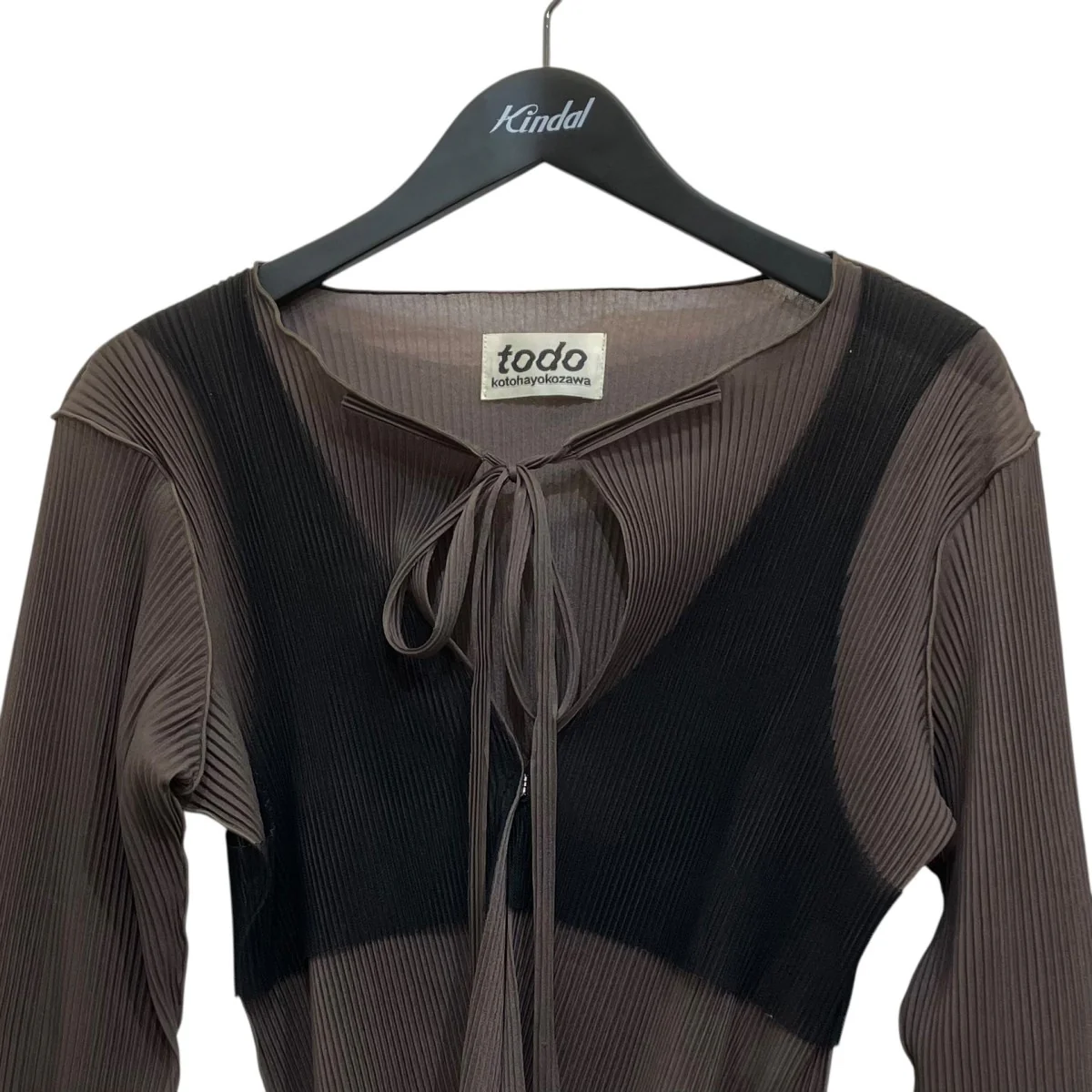 sheer layered cardigan長袖ブラウス - Image 2
