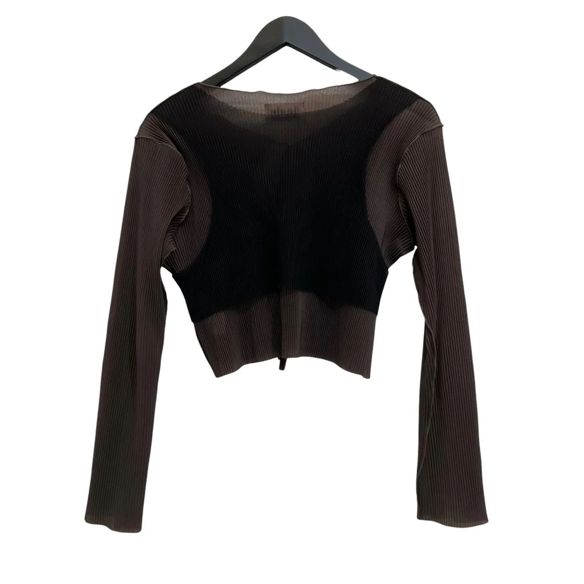 sheer layered cardigan長袖ブラウス - Image 3