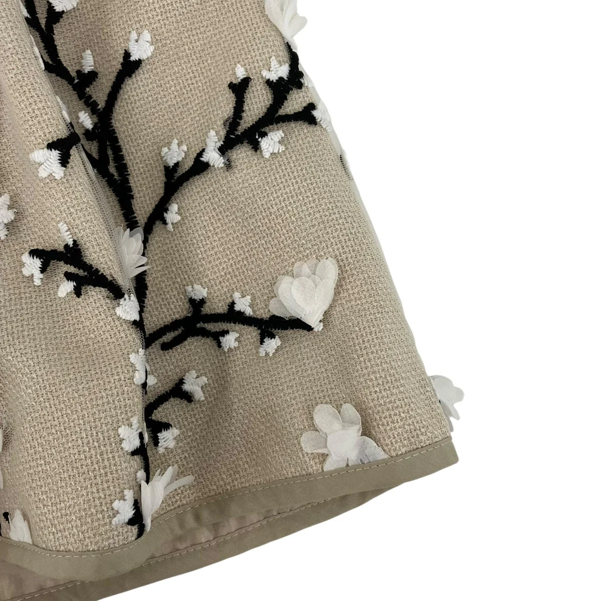ツイード刺繍 チュールトップス ペプラム半袖ブラウス4A102 - Image 5
