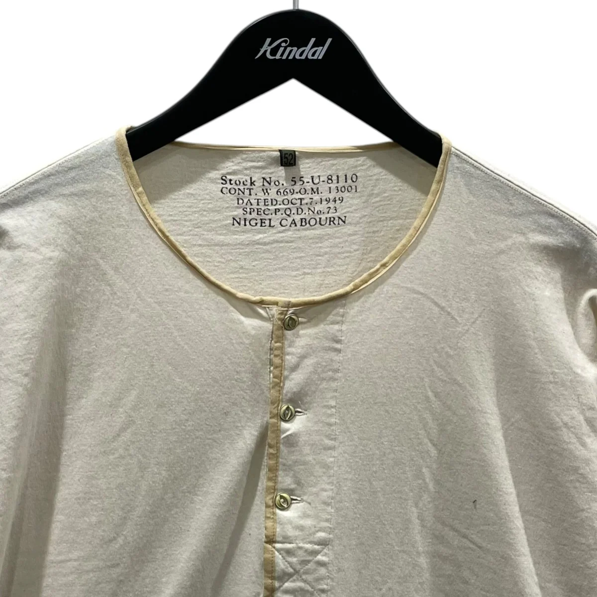 50s ヘンリーネックシャツ 50s HENLEY NECK SHIRT 8050-00-21025 - Image 3
