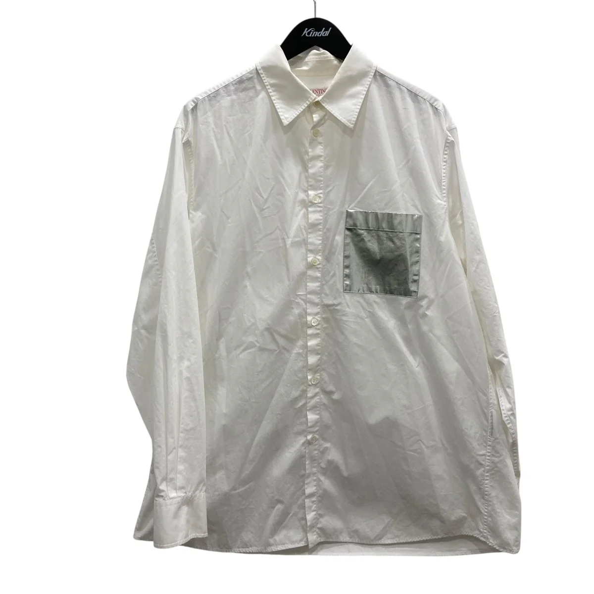 White Shirt With Silver Pocket In Metal長袖シャツXV3CIA97878