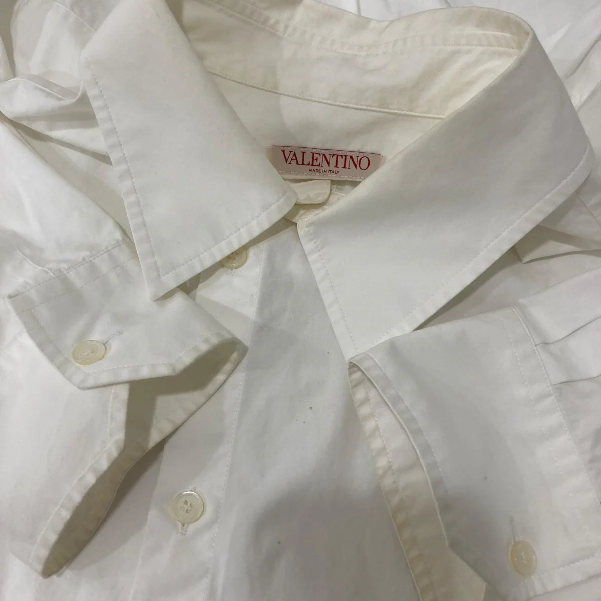 White Shirt With Silver Pocket In Metal長袖シャツXV3CIA97878 - Image 6