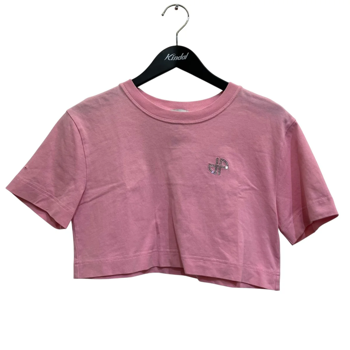 クロップド ラインストーンロゴ半袖TシャツJE1169990455P
