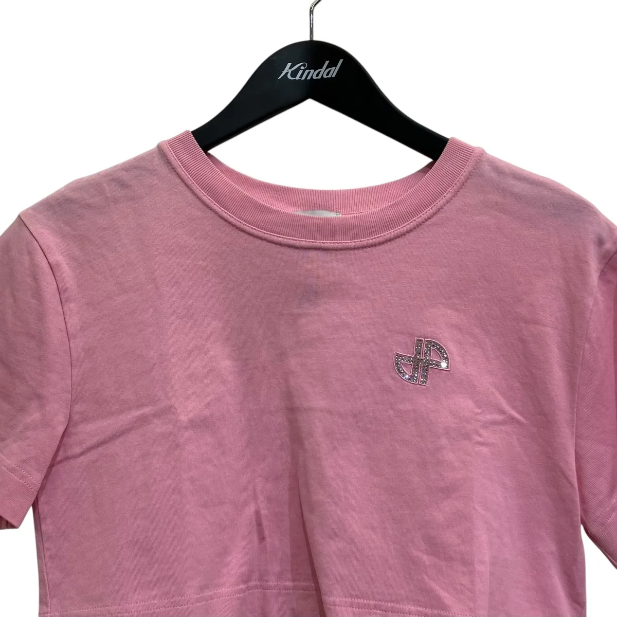 クロップド ラインストーンロゴ半袖TシャツJE1169990455P - Image 2