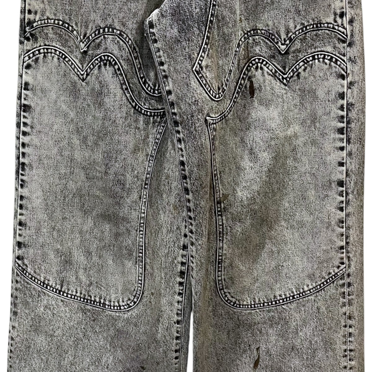 24SS 加工デニムパンツ ACID WASHED MODERN WESTERN WIDE TROUSERS 2441000420 - Image 7