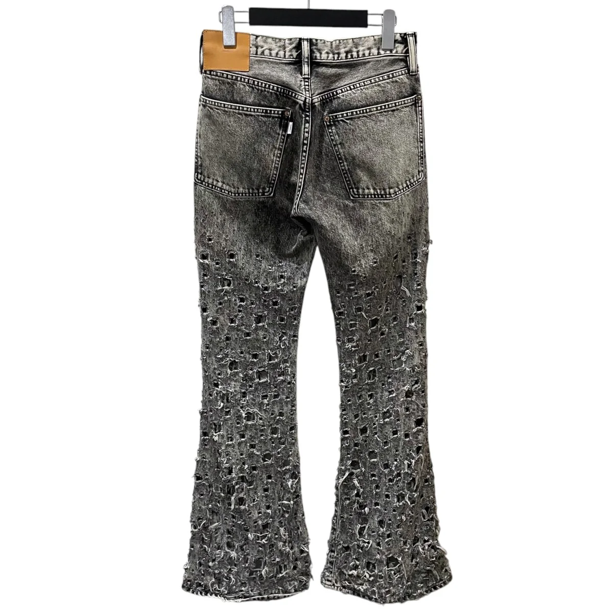 24SS 加工フレアエデニムパンツ CRASHED BLACK MODERN DENIM FLARED TROUSERS 2441000433 - Image 2