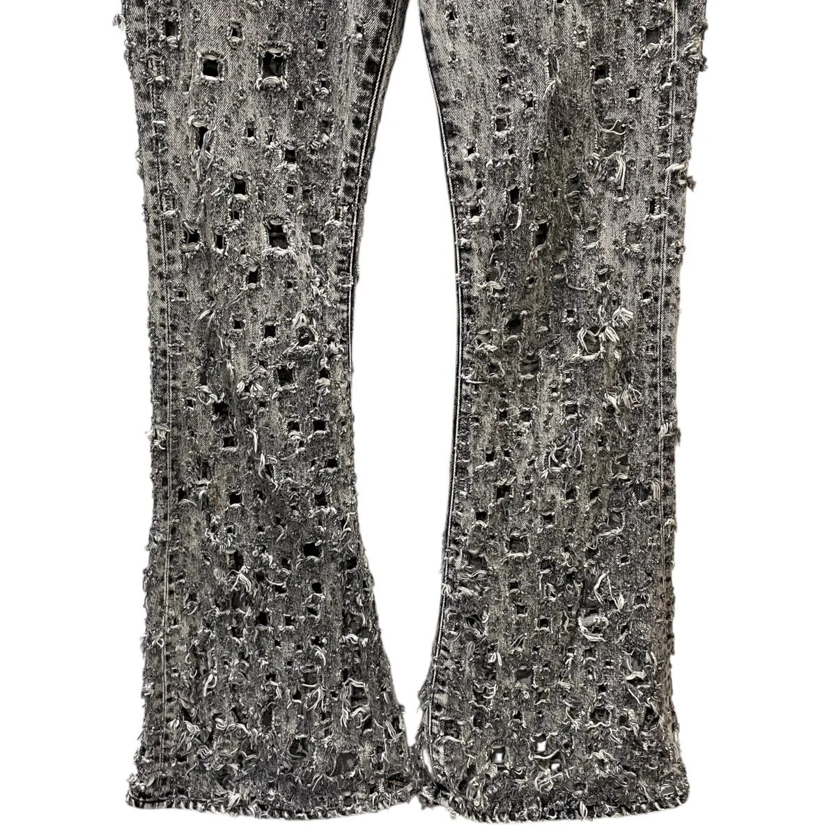 24SS 加工フレアエデニムパンツ CRASHED BLACK MODERN DENIM FLARED TROUSERS 2441000433 - Image 5