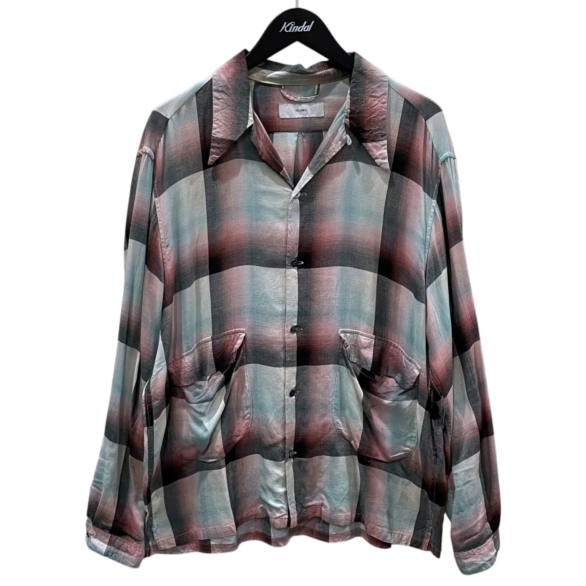 21SS オンブレチェック柄シャツ Ombre Panama Open-collar Shirt オンブレ パナマ オープンカラーシャツ 21SSSH01