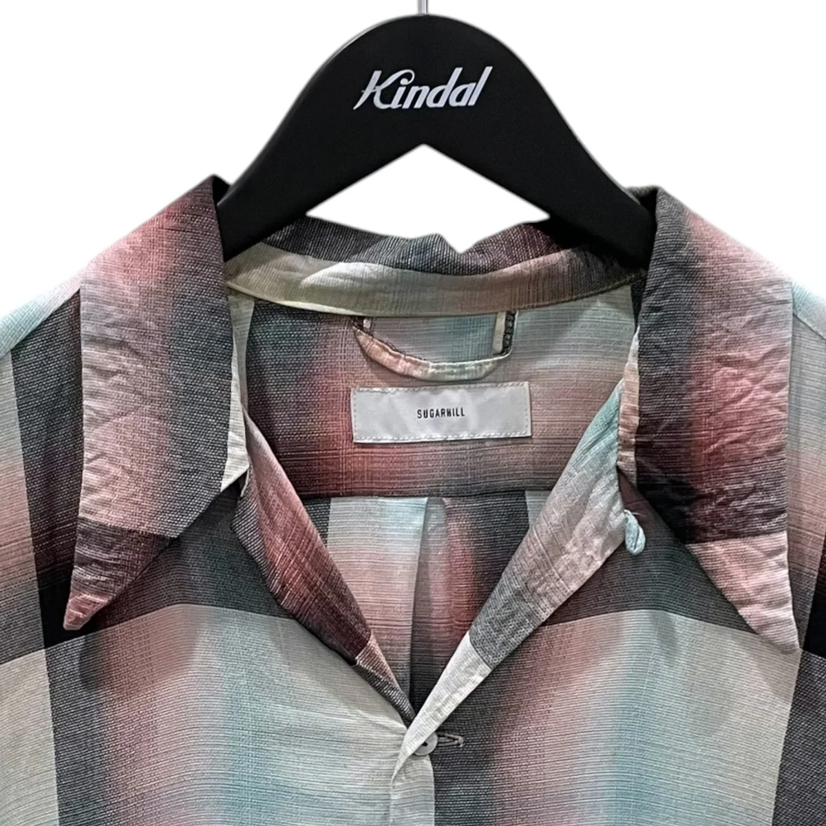 21SS オンブレチェック柄シャツ Ombre Panama Open-collar Shirt オンブレ パナマ オープンカラーシャツ 21SSSH01 - Image 3