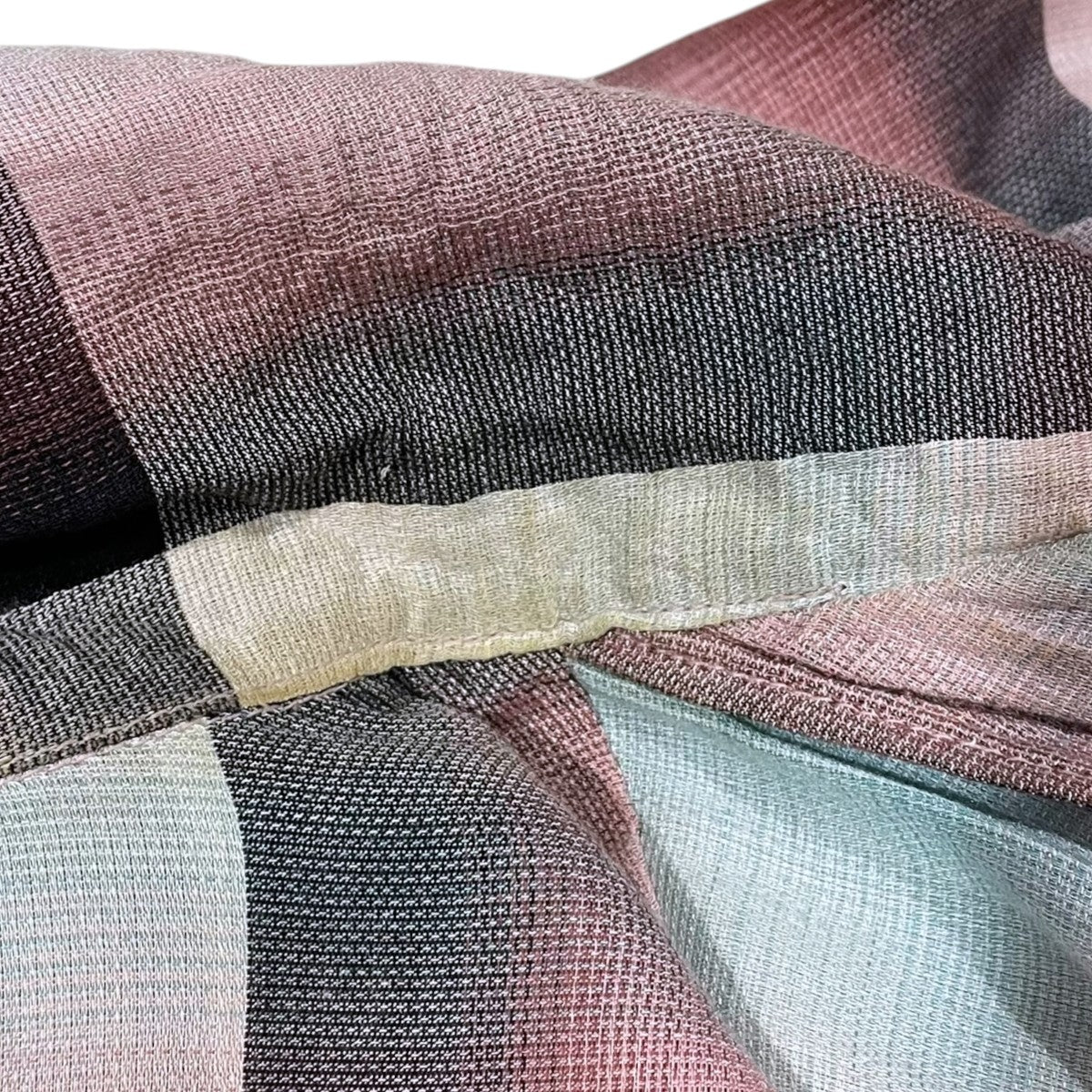 21SS オンブレチェック柄シャツ Ombre Panama Open-collar Shirt オンブレ パナマ オープンカラーシャツ 21SSSH01 - Image 5