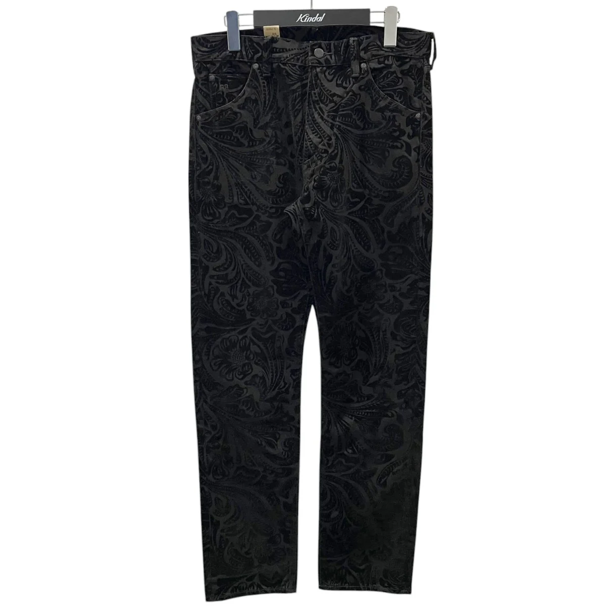 24AW フラワーフロッキープリントデニムパンツ Black Floral 12oz Flocked Denim 782943823001