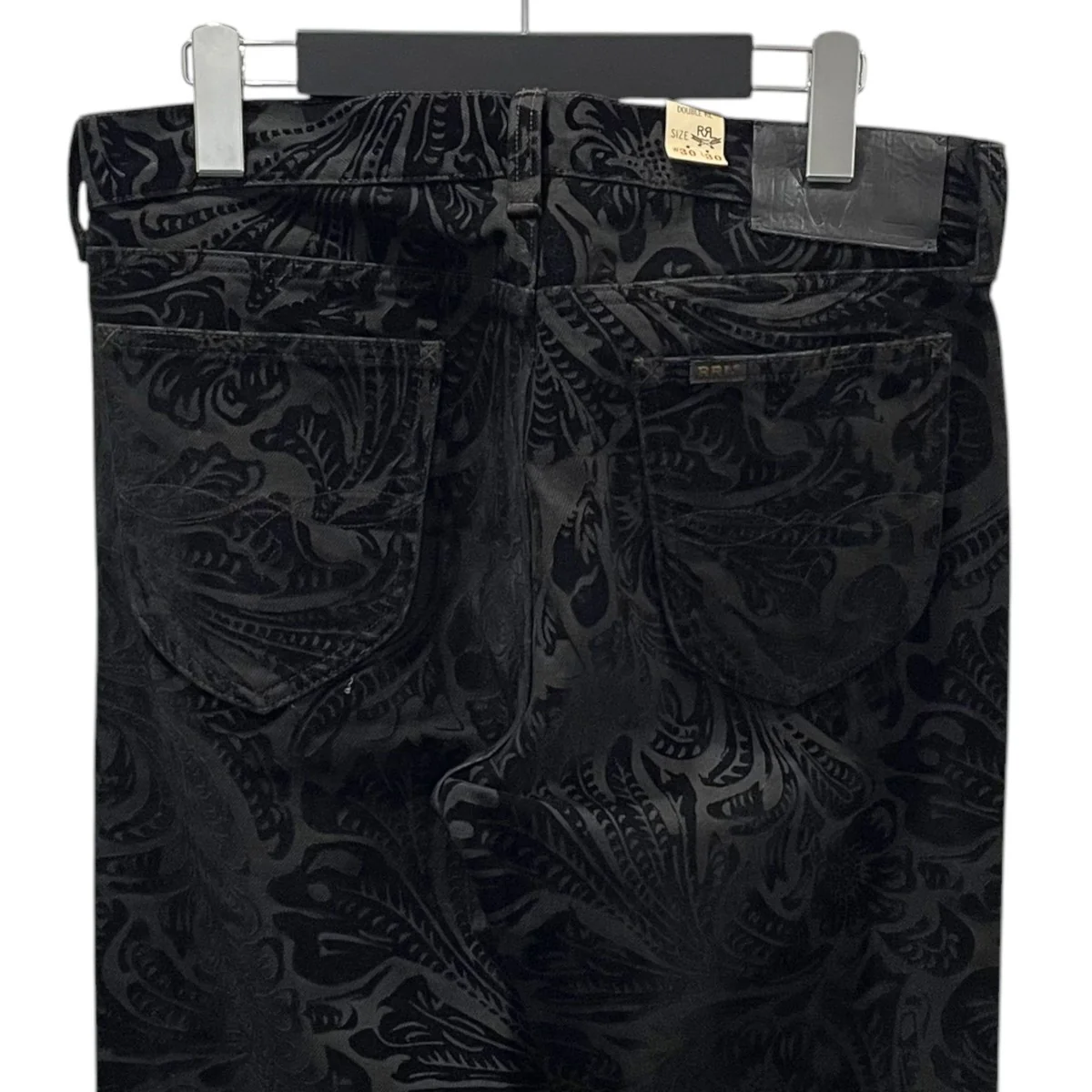 24AW フラワーフロッキープリントデニムパンツ Black Floral 12oz Flocked Denim 782943823001 - Image 4