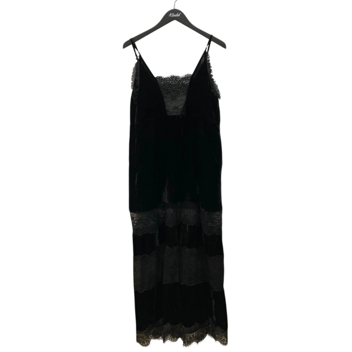 black lace velour camisole dressキャミソールワンピース