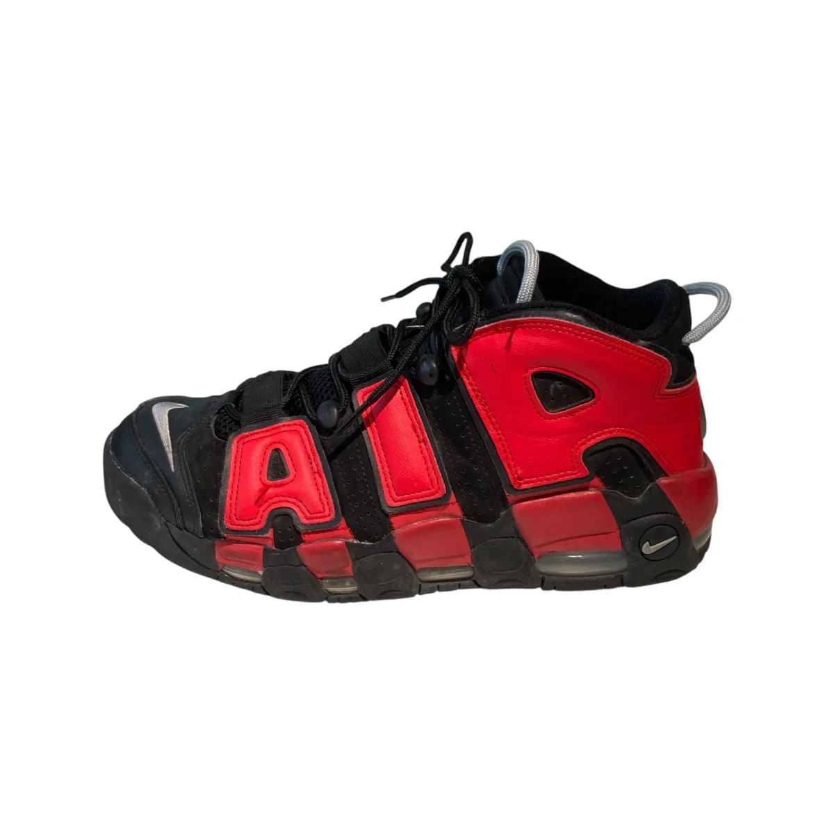Air More Uptempo ’96 Black and University RedハイカットスニーカーDJ4400-001 - Image 2