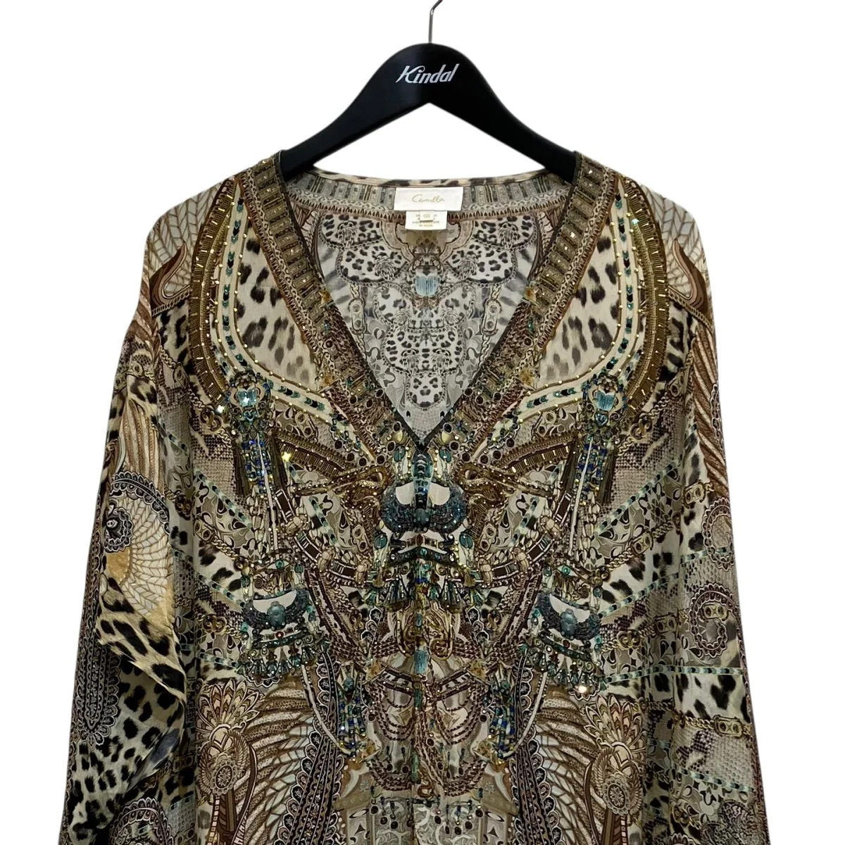 V NECK KAFTAN WITH FRINGEワンピース25040570000110 - Image 2