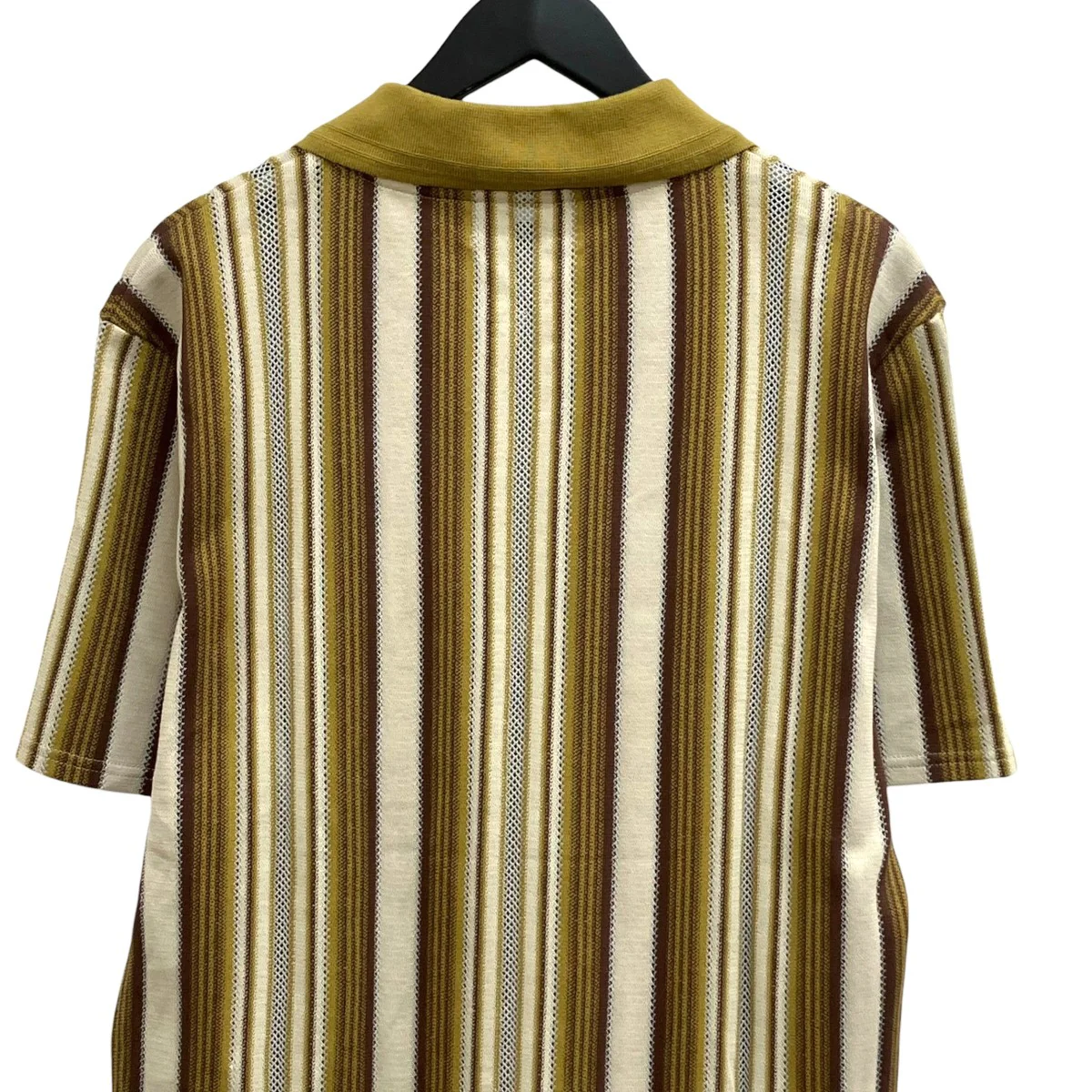 24SSHALF ZIP STRIPE S S SHIRTジップニットポロシャツJie-24S-SH09 - Image 4