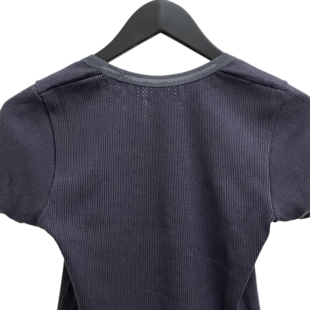 Eyelet Rib Stitch Square-neck T-shirt半袖カットソーFU-V-UW005 - Image 4