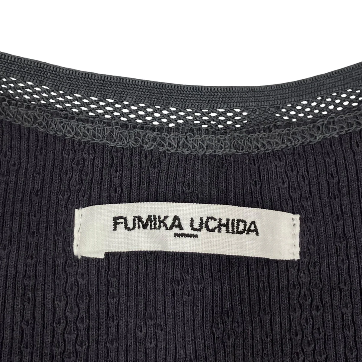Eyelet Rib Stitch Square-neck T-shirt半袖カットソーFU-V-UW005 - Image 8