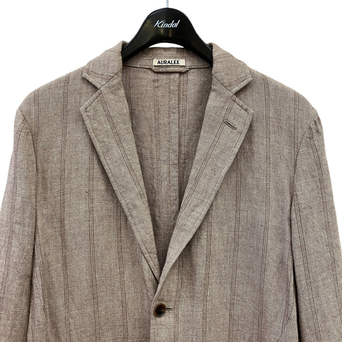 LINEN WOOL SILK SHARK SKIN JACKETストライプテーラードジャケットA9SJ01LW - Image 3
