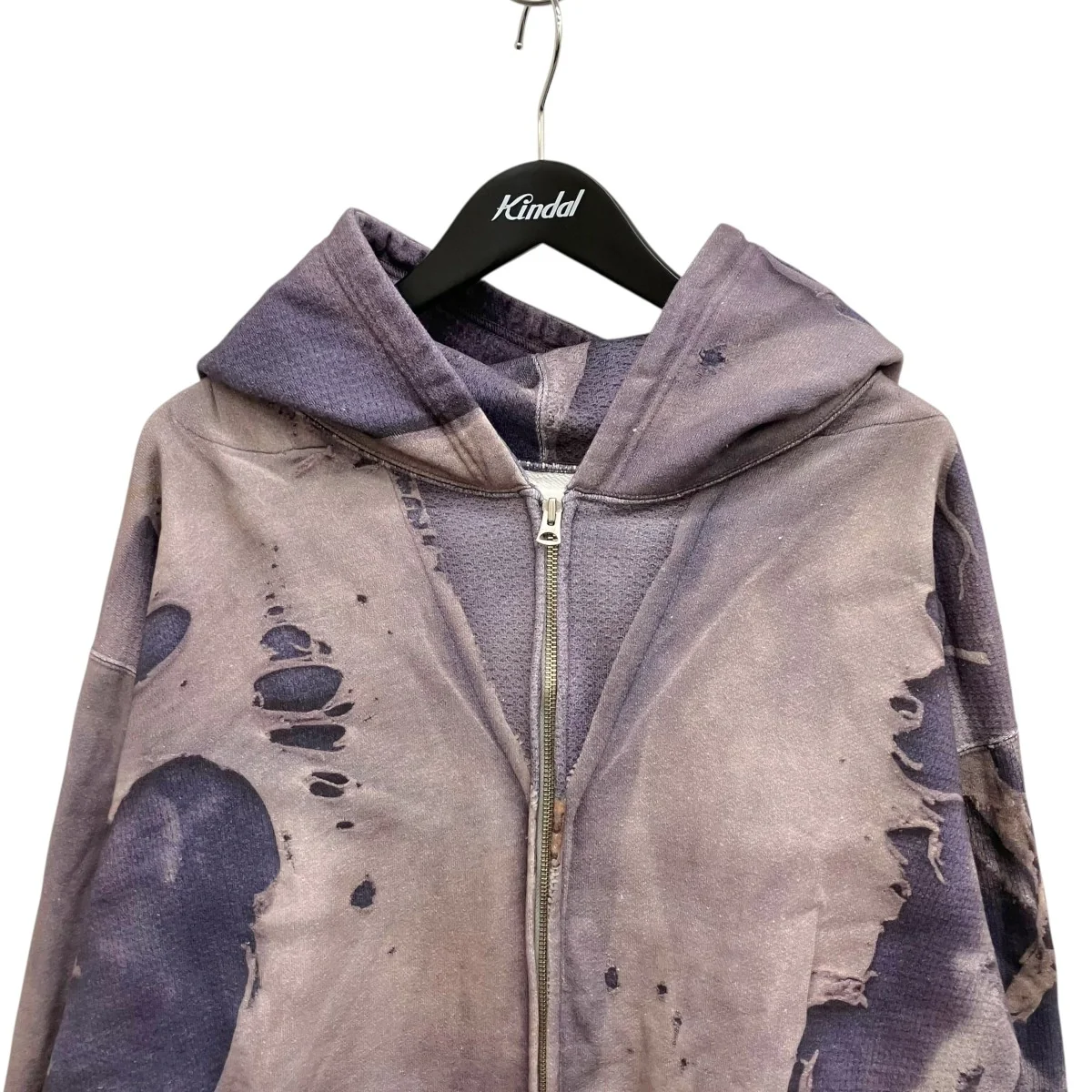 Trompe L’oeil Print Zip-up Hoodie NavyパーカーG15HD114 - Image 3