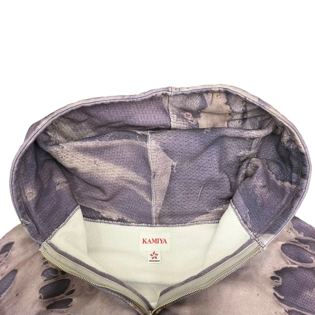 Trompe L’oeil Print Zip-up Hoodie NavyパーカーG15HD114 - Image 6