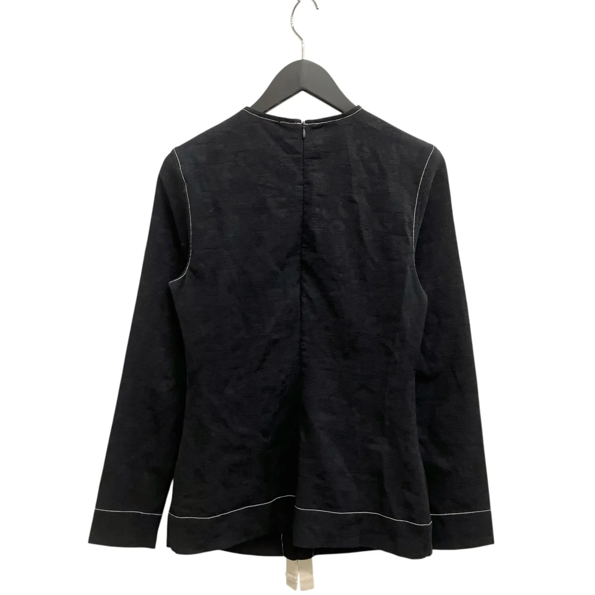 Stretch Jacquard Ruched Blouse長袖ブラウスEUH-52010-B - Image 2