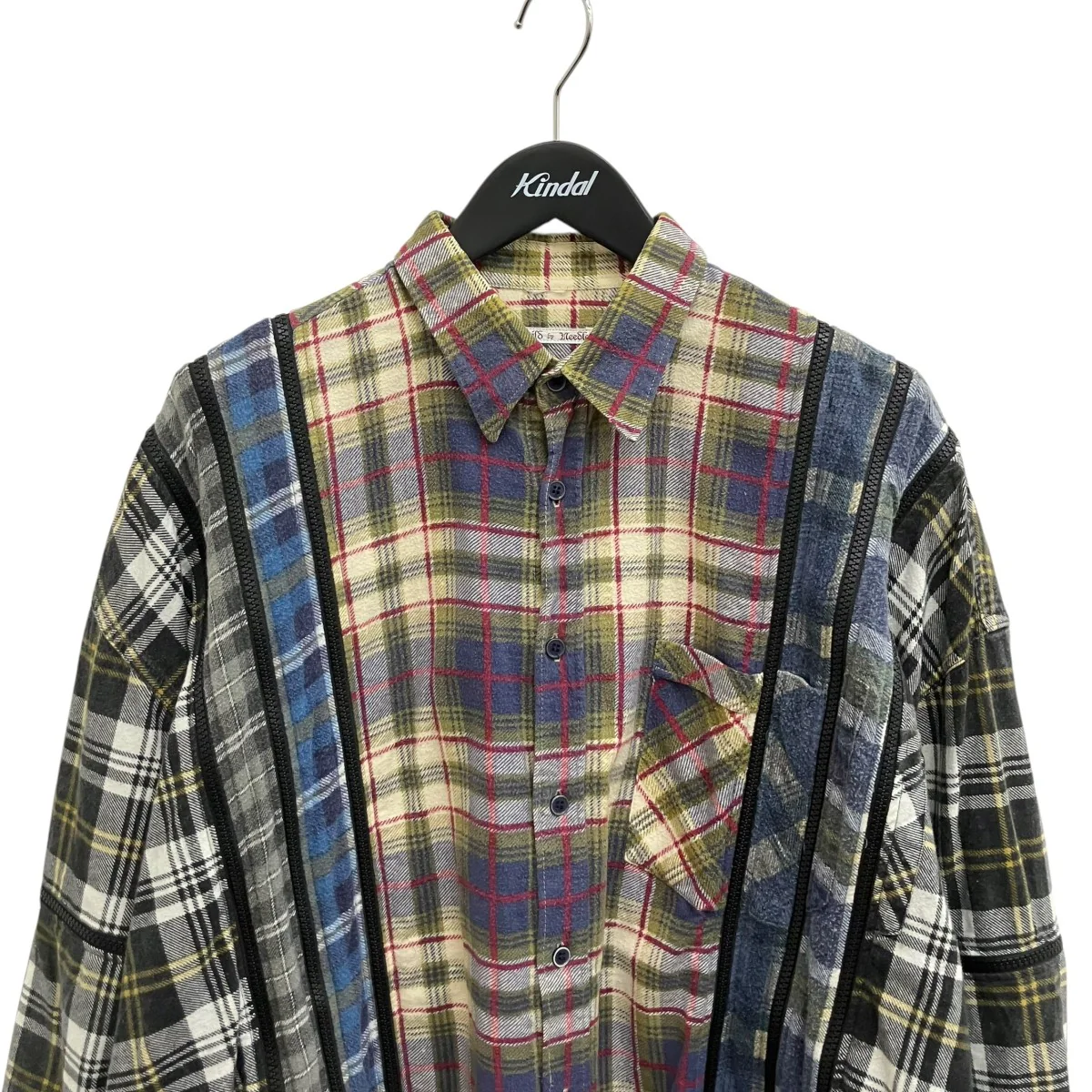 7 CUTS ZIPPED WIDE SHIRTチェック長袖シャツIN239 - Image 3