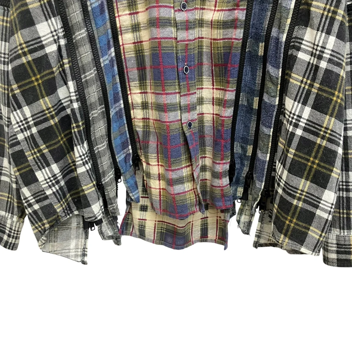 7 CUTS ZIPPED WIDE SHIRTチェック長袖シャツIN239 - Image 4